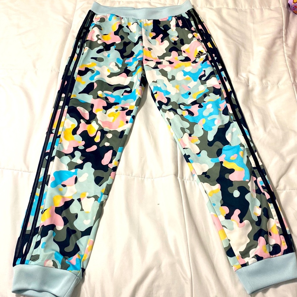 ADDIDAS Girls Tricot Jogger Pants Size Extra Large